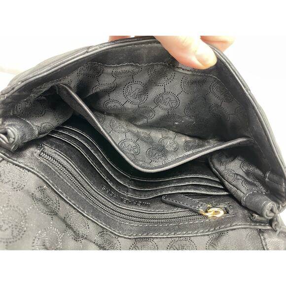 Michael Kors Black Quilted Leather Clutch Purse Wallet Top‎ Handle 9" X 6" RARE - Picture 10 of 14